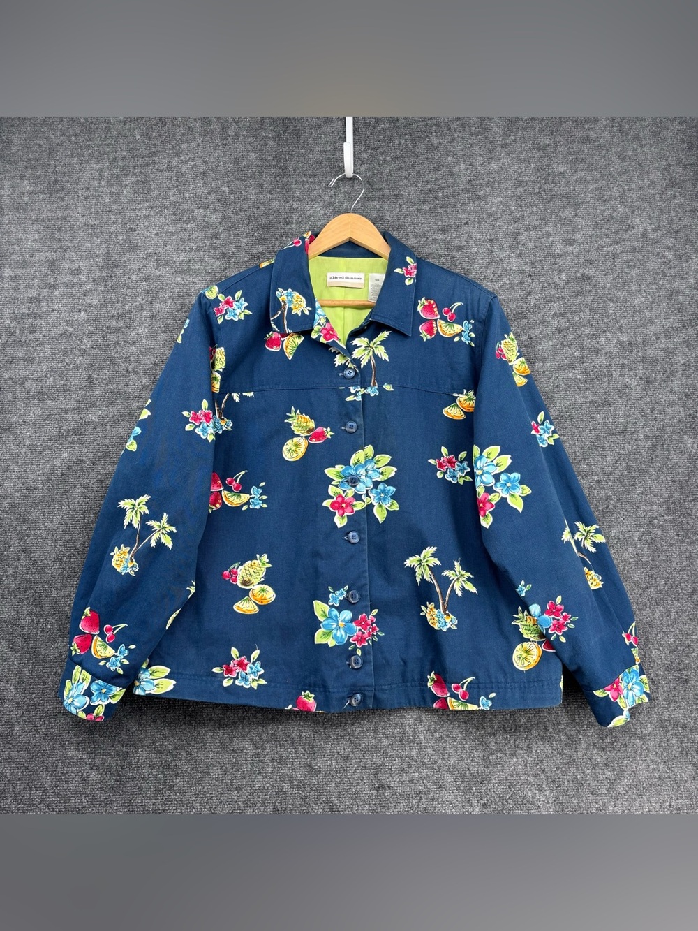 Alfred Dunner Grandmacore Office Teal Floral Beaded Blazer Women’s 16W